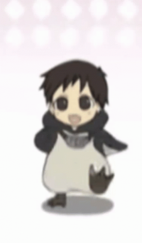 A Cartoon Character Is Dressed As A Penguin And Is Walking . GIF