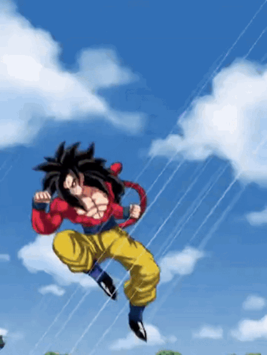 A Cartoon Character Is Flying Through The Air GIF