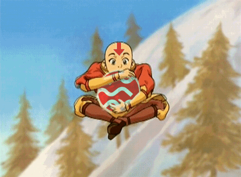 A Cartoon Character Is Flying Through The Air While Holding A Red Object GIF