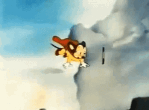 A Cartoon Character Is Flying Through The Air While Wearing A Red Cape GIF