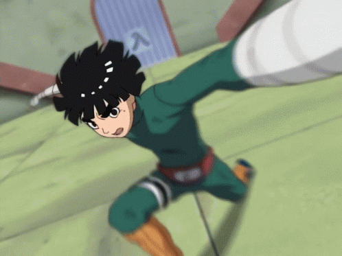 A Cartoon Character Is Flying Through The Air With A Sword In His Hand GIF