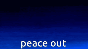 a cartoon character is flying through the air with the words peace out written below him