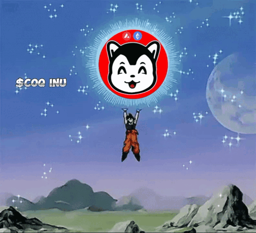 A Cartoon Character Is Flying Through The Air With The Words $ Sosak Multichain Written Below Him GIF
