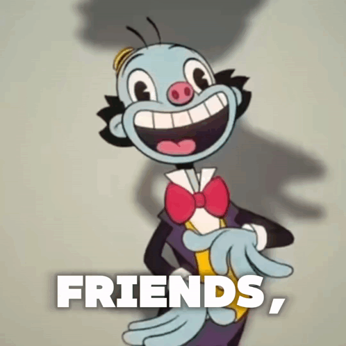 A Cartoon Character Is Giving A Thumbs Down With The Words Friends Written Below Him GIF