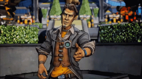 a cartoon character is giving a thumbs up in a video game
