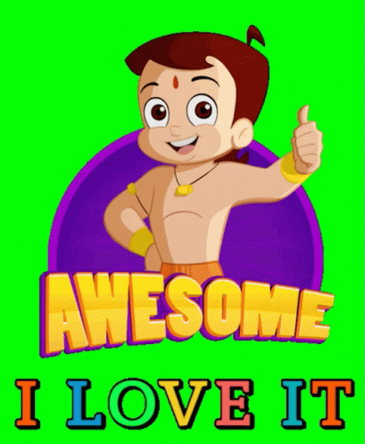 A Cartoon Character Is Giving A Thumbs Up With The Words Awesome I Love It Below Him GIF
