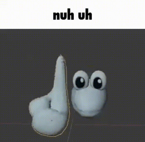 A Cartoon Character Is Giving A Thumbs Up With The Words Nuh Uh Above It GIF