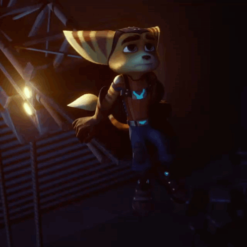 A Cartoon Character Is Hanging From A Rope In The Dark GIF