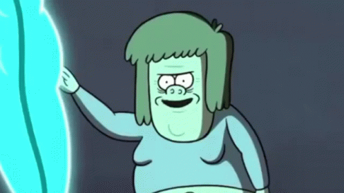 A Cartoon Character Is Holding A Blue Object GIF