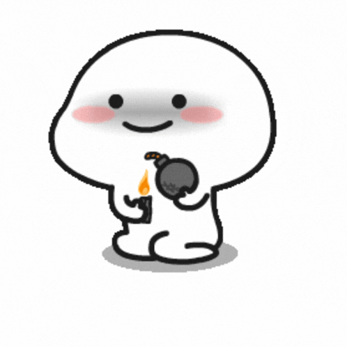 A Cartoon Character Is Holding A Bomb And The Word Udah Is Below Him GIF