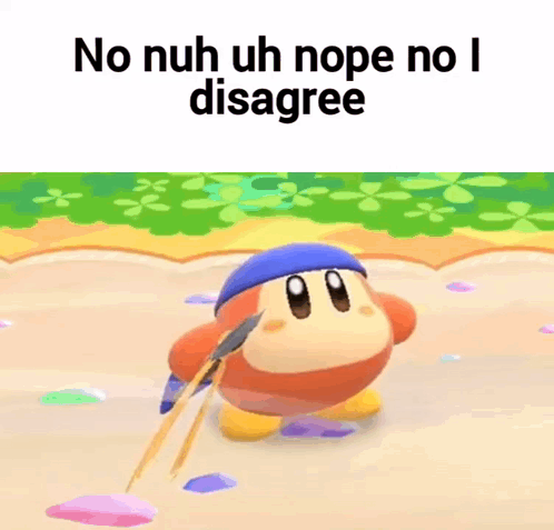 A Cartoon Character Is Holding A Gun And Says `` No Nuh Uh Nope No I Disagree '' GIF