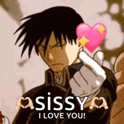 A Cartoon Character Is Holding A Heart In His Hand And Says Sissy I Love You . GIF