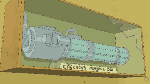 A Cartoon Character Is Holding A Large Gun In His Mouth GIF