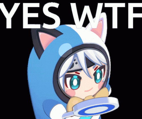 A Cartoon Character Is Holding A Magnifying Glass And The Words Yes Wtf Are Above Him GIF