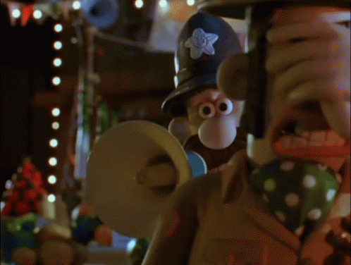 A Cartoon Character Is Holding A Megaphone And Says " Whoops " On The Screen GIF