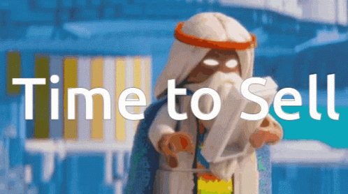 A Cartoon Character Is Holding A Piece Of Paper With The Words Time To Sell On It GIF