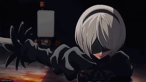 A Cartoon Character Is Holding A Sword In A Dark Room GIF