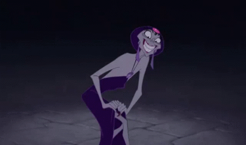 a cartoon character is holding a sword in his hand and says aha !
