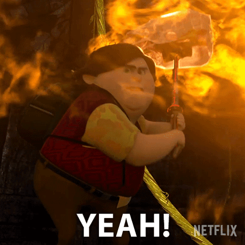 A Cartoon Character Is Holding A Torch And Says Yeah Netflix GIF