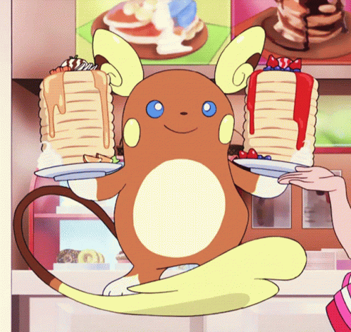 Cartoon Holding Pancakes GIF