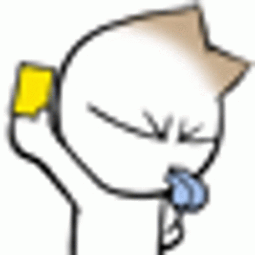 A Cartoon Character Is Holding A Yellow Card In His Hand And Licking His Lips . GIF