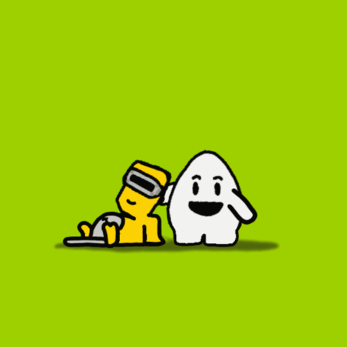 A Cartoon Character Is Holding A Yellow Object That Says ' 00 ' On It GIF