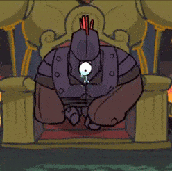 A Cartoon Character Is Holding Two Knives In His Hands And Giving A Thumbs Up GIF