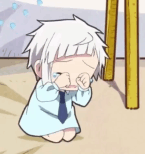 Cartoon Character Kneeling And Crying GIF