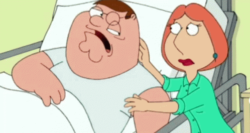 Cartoon Laying In Hospital Bed With Nurse GIF