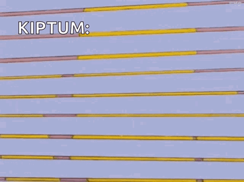 a cartoon character is laying in a wrestling ring with the words `` kiptum '' written above him .