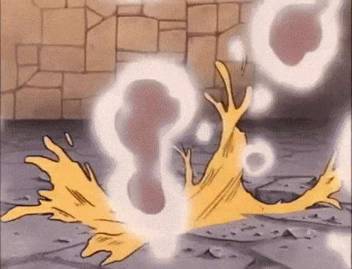 A Cartoon Character Is Laying On The Ground With A Glowing Flame Coming Out Of His Head . GIF
