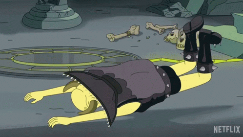 a cartoon character is laying on the ground with a netflix logo visible