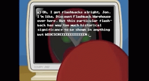 A Cartoon Character Is Looking At A Computer Monitor With A Message On It GIF