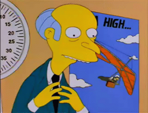 A Cartoon Character Is Looking At A Poster That Says High GIF