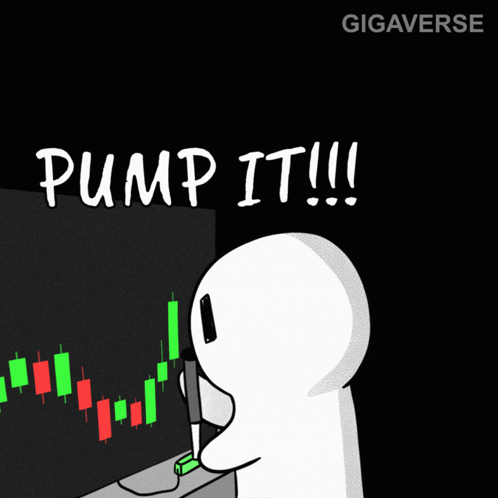 A Cartoon Character Is Looking At A Stock Chart And Says Pump It !!! GIF