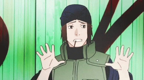 A Cartoon Character Is Making A Funny Face While Holding His Hands Up . GIF