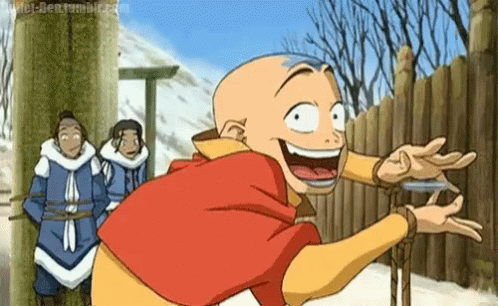 A Cartoon Character Is Making A Funny Face While Standing Next To A Wooden Fence . GIF