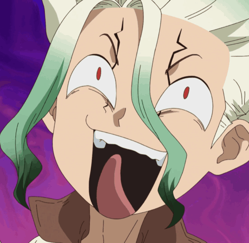 A Cartoon Character Is Making A Funny Face With His Mouth Open GIF