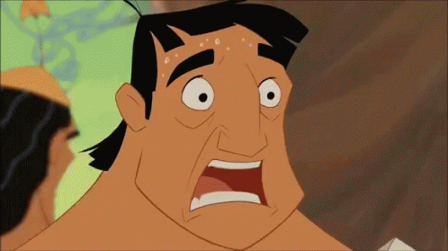 A Cartoon Character Is Making A Surprised Face GIF