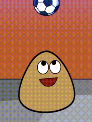 A Cartoon Character Is Playing Soccer With A Soccer Ball On Its Head . GIF