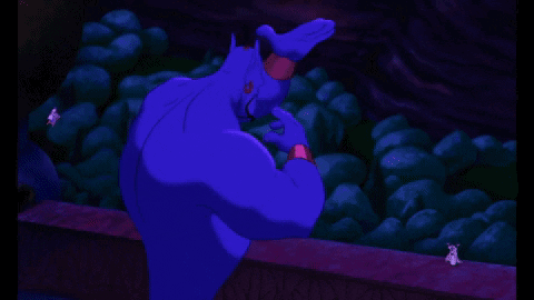 A Cartoon Character Is Pointing At Something While Sitting On A Carpet GIF