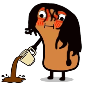 A Cartoon Character Is Pouring Coffee Into A Mug GIF