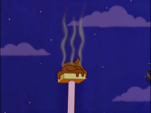 A Cartoon Character Is Riding A Motorcycle In The Sky GIF