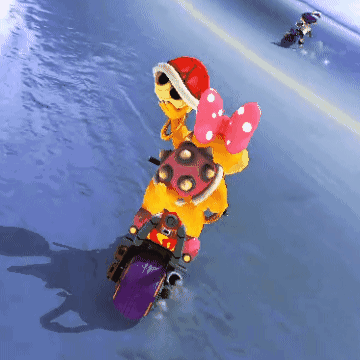 A Cartoon Character Is Riding A Purple Motorcycle GIF