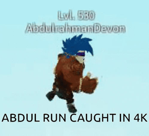 A Cartoon Character Is Running With The Words Abdul Run Caught In 4K GIF