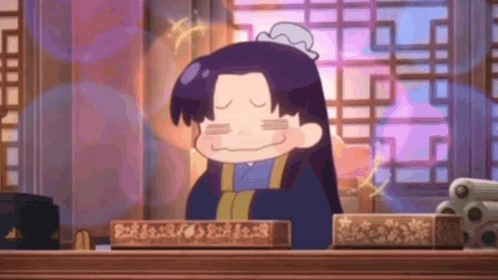 Cartoon Girl Sitting At Desk GIF