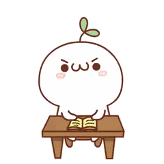 a cartoon character is sitting at a table with a book on it