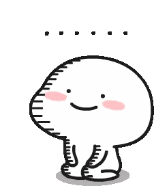 a cartoon character is sitting down with a smile on his face and a pink cheek .