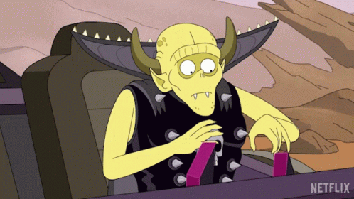 Cartoon Character Sitting In Car With Netflix Logo GIF