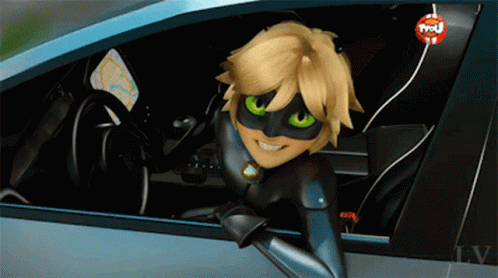 A Cartoon Character Is Sitting In A Car With A Tnt Logo On The Bottom Right GIF